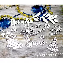 Набор украшений из чипборда "Декабрь. Snow" (LadyBug)
