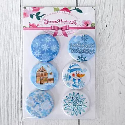 Набор фишек "Чудесная зима. Снежная" (ScrapMania) Набор фишек "Чудесная зима. Снежная" (ScrapMania)