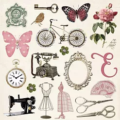 Набор бумаги 15х15 см "Сад герцогини", 12 листов (ScrapMania)