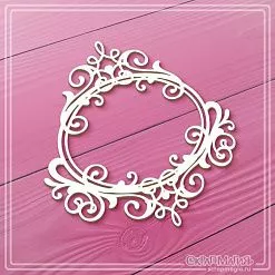 Чипборд "Овальная рамка с завитками 7", 8,5х9,1 см (СкрапМагия)