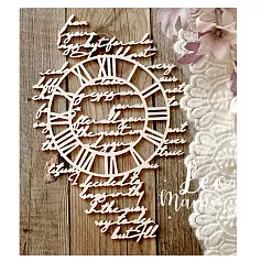 Чипборд с гравировкой "Часы с рукописным фоном", 8,5х12,3 см (LeoMammy)