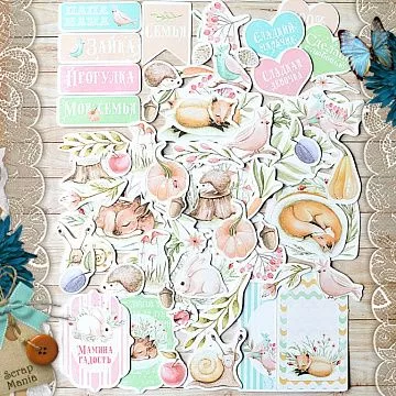 Набор высечек из бумаги "Лесное чудо", 63 шт (ScrapMania)