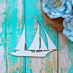 Украшение из чипборда "Парусник 2" (ScrapКрым)