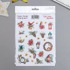 Наклейки 16х21,5 см "Our warm Christmas. Украшения" (Фабрика Декору)