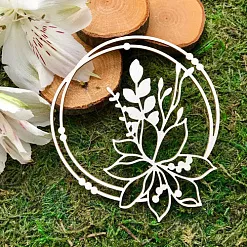 Чипборд "Ботаника. Рамка с цветком 2", 8,3х9 см (Белый кот)