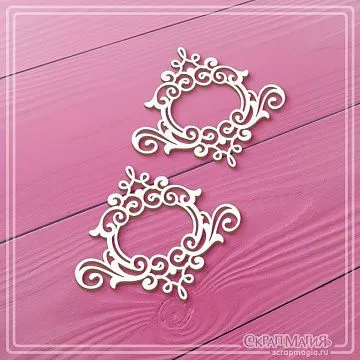 Чипборд "Рамки с завитками", 5,1х6 см (СкрапМагия)