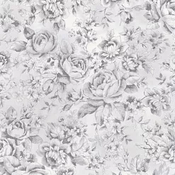 Отрез ткани 50х55 см "Графичные розы" Peppy, Wexford garden SRK-17109-12 GREY)