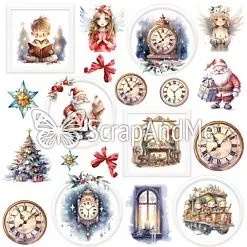 Бумага 30х30 см "Happy Holidays. Картинки" (ScrapAndMe)