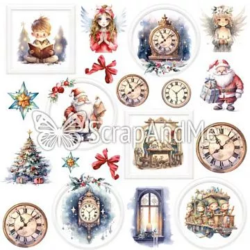 Бумага 30х30 см "Happy Holidays. Картинки" (ScrapAndMe)