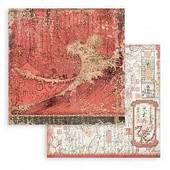 УЦЕНКА Бумага 30х30 см "Sir Vagabond in Japan. Red texture" (Stamperia)