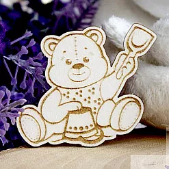 Украшение из чипборда "Мишка со строчкой 258" (Fantasy) Украшение из чипборда "Мишка со строчкой 258" (Fantasy)