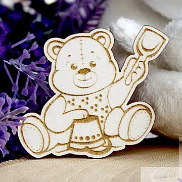 Украшение из чипборда "Мишка со строчкой 258" (Fantasy)