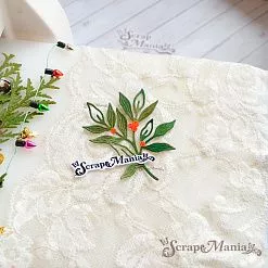 Нож "Листья с ягодами", 6х7 см (ScrapMania)