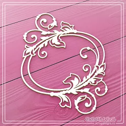 Чипборд "Овальная рамка с завитками" (СкрапМагия)
