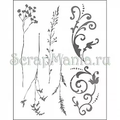 Набор штампов "Трава и цветочные украшения" (Viva Decor)