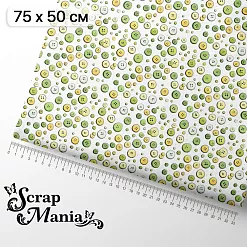 Отрез ткани 75х50 см "СуперБабушка. Пуговки" (ScrapMania)