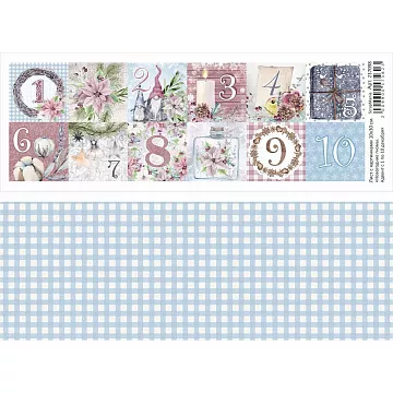 Лист с картинками 10х30 см "Новогодние гномы. Адвент с 1 по 10 декабря" (ScrapMania)
