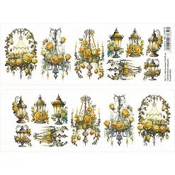 Лист с картинками 10х30 см "Затерянная среди роз. Канделябр" (ScrapMania)