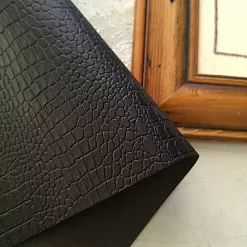 Отрез экокожи 35х50 см "Крокодил. Черный" (Италия)