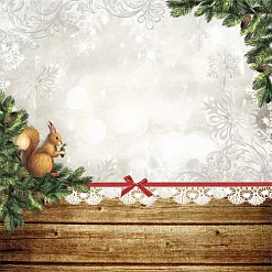Бумага "Новогодний лес. Белочка" (ScrapMania)