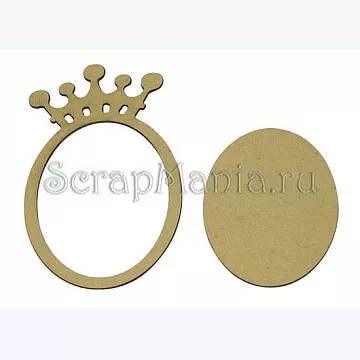 Набор украшений из чипборда "Овальная фоторамка с короной" (Чип Арт)