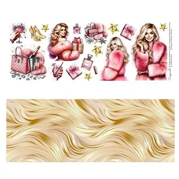 Бумага 11х30 см "Русская в розовом" (Scrapmama)