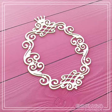 Чипборд "В стране чудес. Рамка с вензелями 5", 5,9х7,8 см (СкрапМагия)