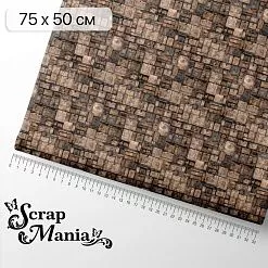 Отрез ткани 75х50 см "Старый архив. Картотека" (ScrapMania)