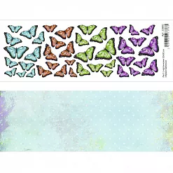 Лист с картинками 10х30 см "Яркие бабочки" (ScrapMania)
