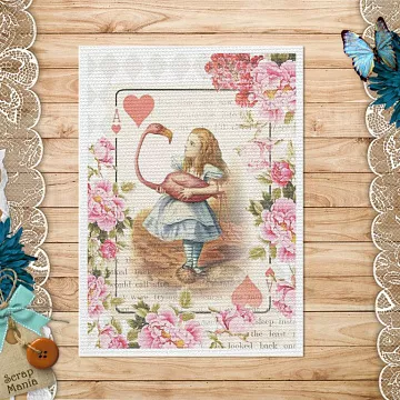 Тканевая карточка "Алиса в сказке. Поиграем в крокет?" (ScrapMania)
