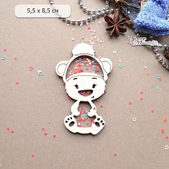 Шейкер "Новогодняя Ванилька. Мишка. Большой", 5,5х8,5 см (ScrapMania) Шейкер "Новогодняя Ванилька. Мишка. Большой", 5,5х8,5 см (ScrapMania)