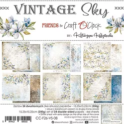 Набор бумаги 15х15 см "Vintage sky", 24 листа (CraftO'clock) Набор бумаги 15х15 см "Vintage sky", 24 листа (CraftO'clock)