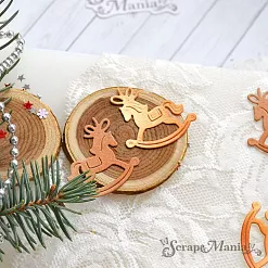 Нож "Новогодние игрушки. Лошадки", 3,3х3,2 см (ScrapMania)