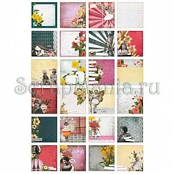 Набор бумаги 30х30 см Vintage collage, 24 листа (DCWV, 1/2 набора)
