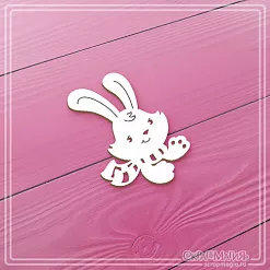 Чипборд "Зайчик с шарфиком", 3,3х4,6 см (СкрапМагия)