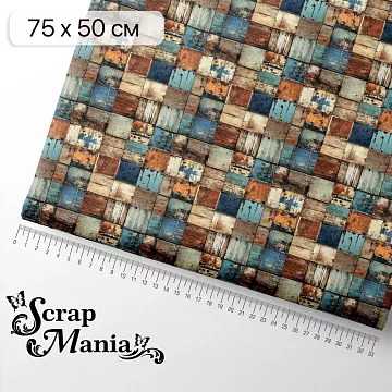 Отрез ткани 75х50 см "Старый архив. Мозаика" (ScrapMania)