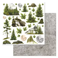 Набор бумаги 30,5х30,5 см "Тайга", 12 листов (ScrapMania) Набор бумаги 30,5х30,5 см "Тайга", 12 листов (ScrapMania)