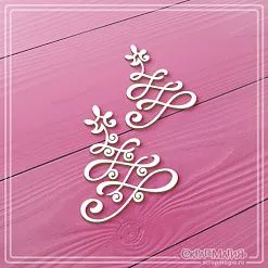 Чипборд "Новогодние елочки из завитков", 2 шт (СкрапМагия)