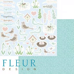 Набор бумаги 15х15 см "Зарисовки весны", 24 листа (Fleur-design)
