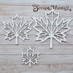 Чипборд "Школьный вальс. Шейкер. Кленовый лист большой" (ScrapMania)