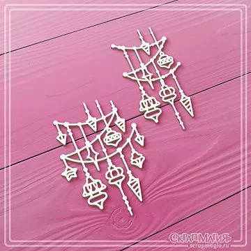 Чипборд "Новогодние гирлянды", 4х5,7 см (СкрапМагия)