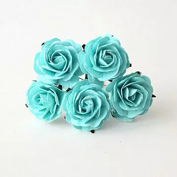 Букет огромных роз "Бирюзовый", 4 см, 5 шт (Craft)