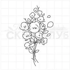 Штамп "Букет цветов", 4,3х7,8 см (Скрапклуб)