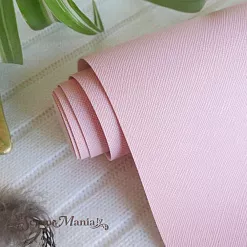 Отрез экокожи 30х69 см "Переплетный. Рогожка розовая" (Pty Китай)