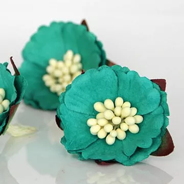 Цветок китайского пиона "Крупные тычинки. Бирюзовый темный", 1 шт (Craft)