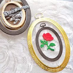 Нож "Пяльцы. Овальные с розой", 6,5х11 см (ScrapMania)