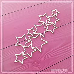Чипборд "Фон. Звезды", 11,8х4,6 см (СкрапМагия)