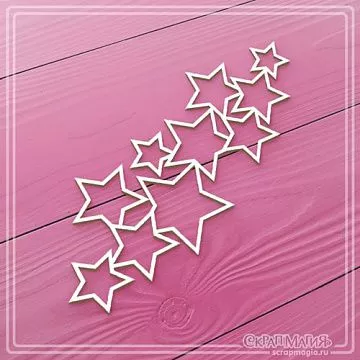 Чипборд "Фон. Звезды", 11,8х4,6 см (СкрапМагия)