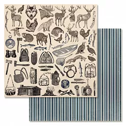 Набор бумаги 30,5х30,5 см "Дневник туриста", 12 листов (ScrapMania)