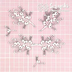 Чипборд "Новогодняя веточка", 4,5х12,2 см (Scrapiki)